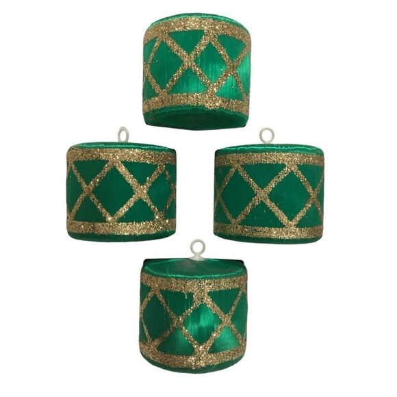 Vintage Adorable Drum Ornaments Set of 4 - Picture 2 of 7